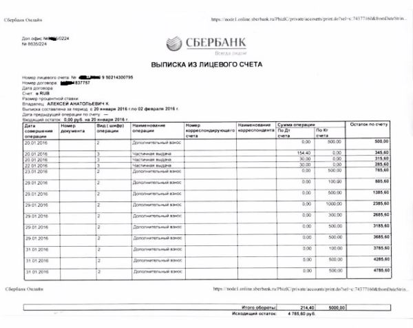 Выписка из банка о движении средств по счету образец 2023 Спб